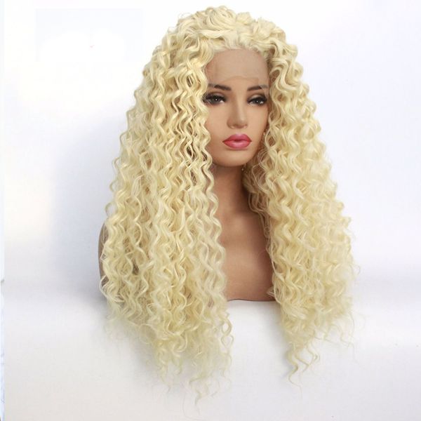 wholesale deep curly lace front wig #613 hair heat resistant fibers synthetic lace front wig glueless half hand tied for all women, Black
wholesale deep curly lace front wig #613 hair heat resistant fibers synthetic lace front wig glueless half hand tied for all women, Black