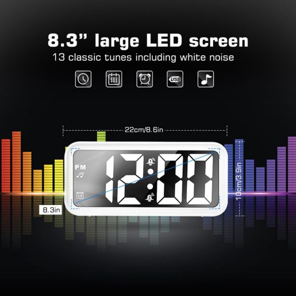 led mute alarm clock digital desk gadget digital usb charged display noctilucent clock super silent for home bedroom
led mute alarm clock digital desk gadget digital usb charged display noctilucent clock super silent for home bedroom