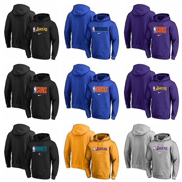 

los angeles lakers phoenix suns dallas mavericks charlotte hornets new york knicks practice performance hoodie, Blue;black