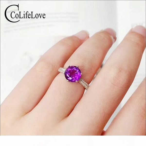 colife jewelry simple design silver gemstone ring for party 6mm natural amethyst ring 925 silver amethyst jewelry
colife jewelry simple design silver gemstone ring for party 6mm natural amethyst ring 925 silver amethyst jewelry