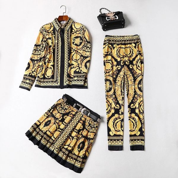europe and the united states the latest high-quality printed slim jacket + skirt + trousers three-piece suit, White
europe and the united states the latest high-quality printed slim jacket + skirt + trousers three-piece suit, White