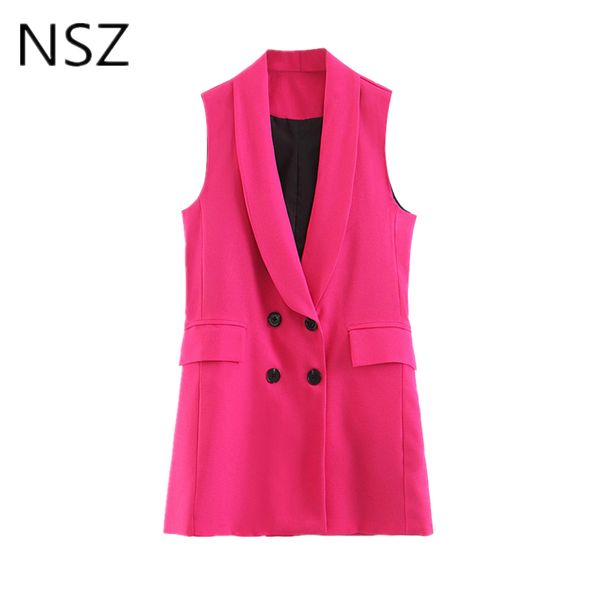 nsz women elegant long vest double breast coat sleeveless pockets decorate office wear outwear waistcoat, Black;white
nsz women elegant long vest double breast coat sleeveless pockets decorate office wear outwear waistcoat, Black;white