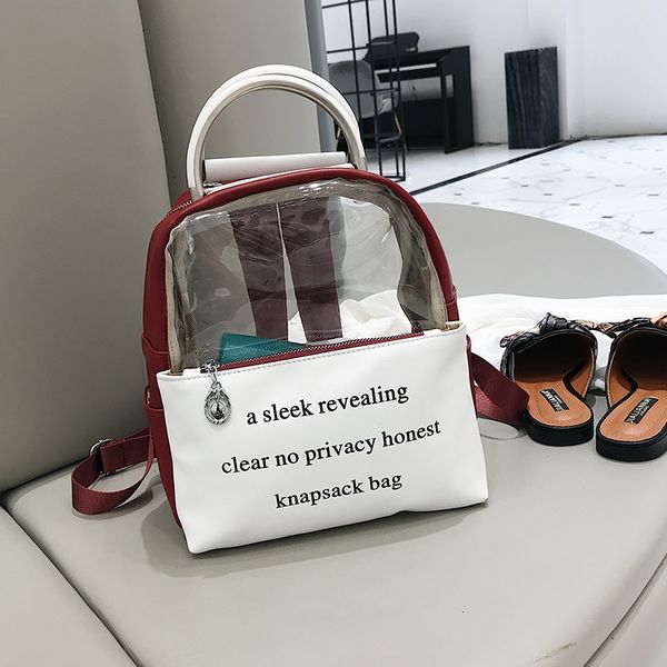 the latest fashion personality ins female korean version of high school students campus backpack shoulder bag transparent wild fashion bag
the latest fashion personality ins female korean version of high school students campus backpack shoulder bag transparent wild fashion bag