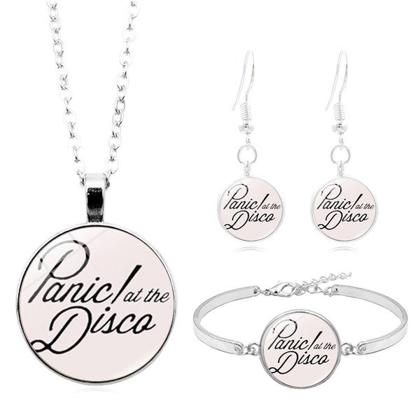 fashion silver jewelry set panic at the disco band cabochon glass necklace bracelet earring jewelry sets for women gifts
fashion silver jewelry set panic at the disco band cabochon glass necklace bracelet earring jewelry sets for women gifts