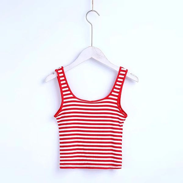 summer women slim red stripe crop basic cotton condole belt tank sleeveless camisole women's vest, White
summer women slim red stripe crop basic cotton condole belt tank sleeveless camisole women's vest, White
