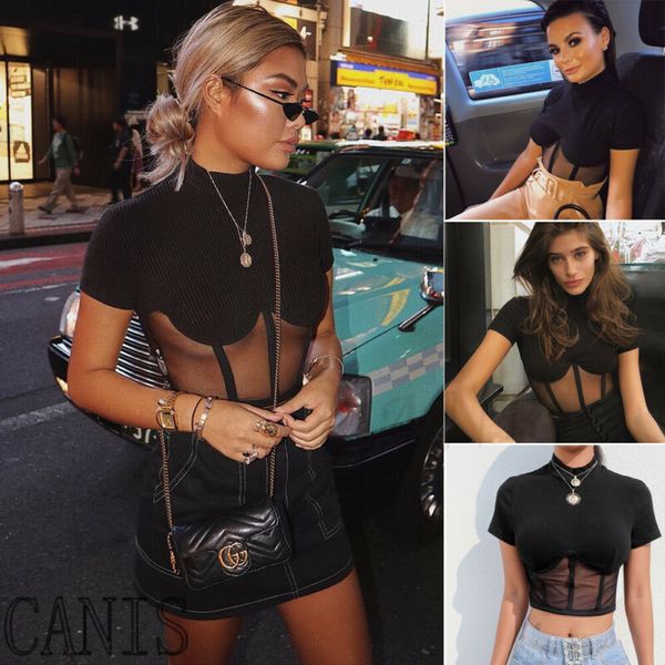 fashion t-shirt streetwear short sleeve shirt women black mesh patch t-shirts cropped ladies clubwear skinny slim, White
fashion t-shirt streetwear short sleeve shirt women black mesh patch t-shirts cropped ladies clubwear skinny slim, White