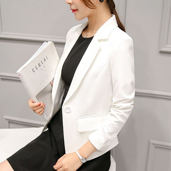 fashion office lady solid office ladies blazer notched slim full sleeve women jacket autumn rehular blazer feminino, White;black
fashion office lady solid office ladies blazer notched slim full sleeve women jacket autumn rehular blazer feminino, White;black