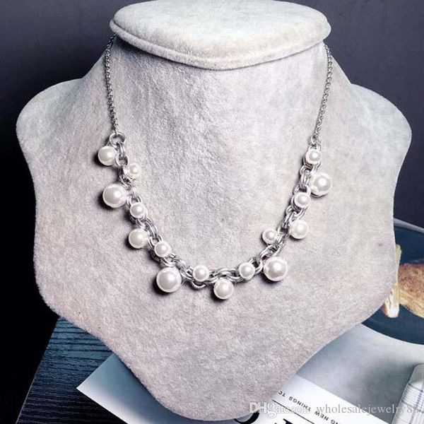 wholesale fashion silver pearl chain chokers necklace women girl clavicle chain party jewelry gift accessories, Gray
wholesale fashion silver pearl chain chokers necklace women girl clavicle chain party jewelry gift accessories, Gray