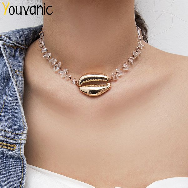 youvanic boho gold metal shell pendant clear stone choker necklace neck collar for women clavicle rope chain beach jewelry 2376, Silver
youvanic boho gold metal shell pendant clear stone choker necklace neck collar for women clavicle rope chain beach jewelry 2376, Silver
