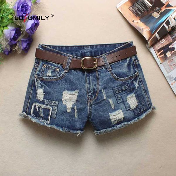 lusumily casual denim shorts women 2020 summer new girl short pants female shorts ripped vintage short jeans, Blue 
lusumily casual denim shorts women 2020 summer new girl short pants female shorts ripped vintage short jeans, Blue