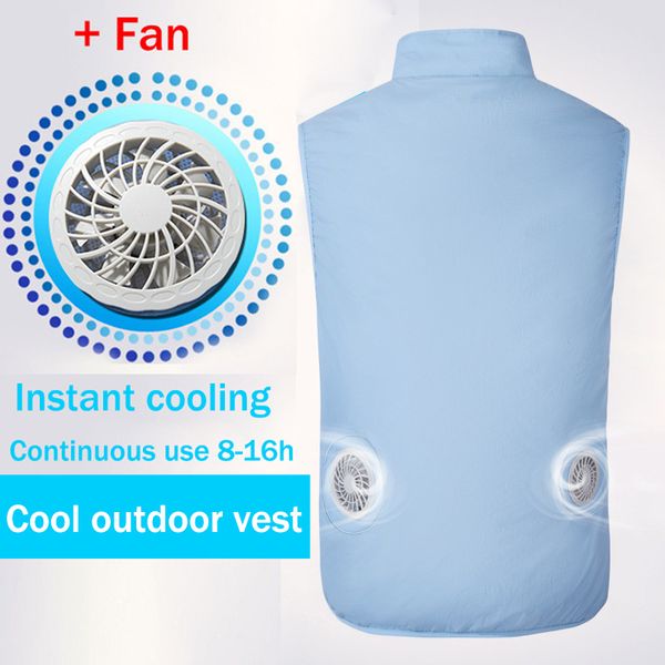 summer usb fan cooling vest hiking vest fishing cycling air conditioning men women outdoors cool chaleco tactico, Gray;blue
summer usb fan cooling vest hiking vest fishing cycling air conditioning men women outdoors cool chaleco tactico, Gray;blue