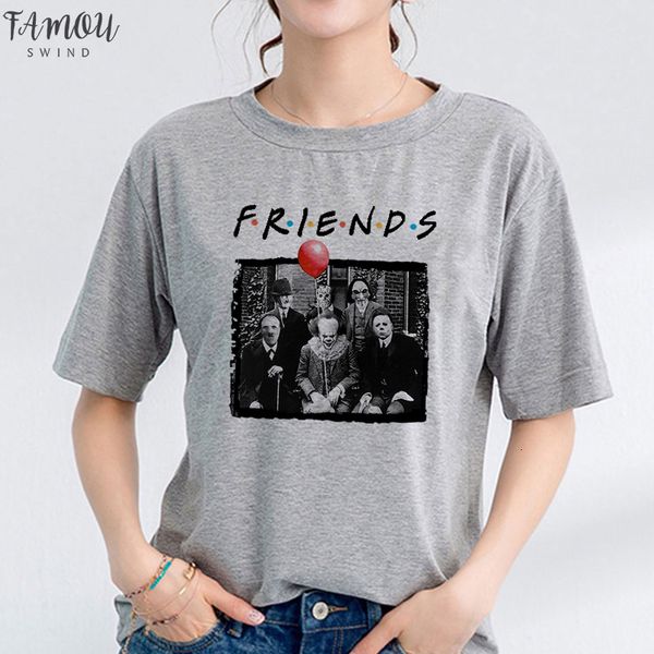 halloween horror character friends tv show michael myers jason print t shirt women fashion large size loose joker horror top, White
halloween horror character friends tv show michael myers jason print t shirt women fashion large size loose joker horror top, White