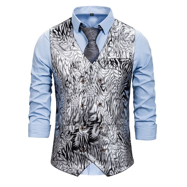 men double buttons sleeveless suit vests printd slim fit wedding dress vest party singer nightclub waistcoat gilet homme, Black;white
men double buttons sleeveless suit vests printd slim fit wedding dress vest party singer nightclub waistcoat gilet homme, Black;white