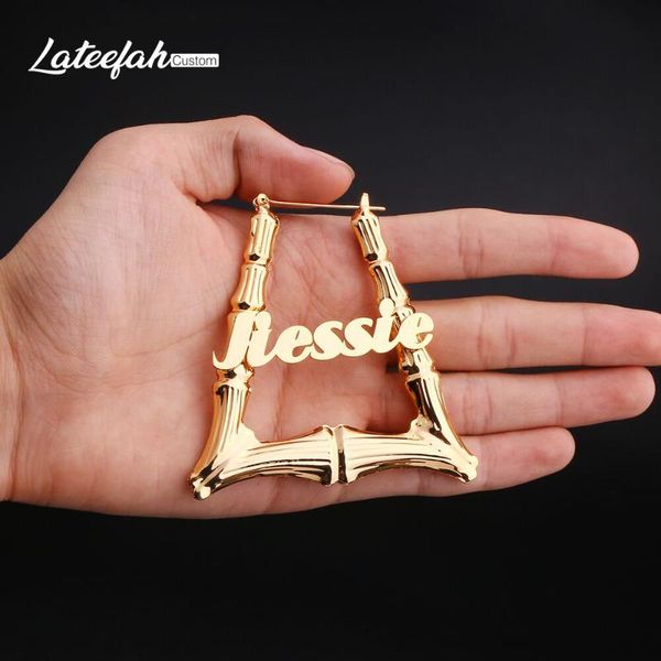 lateefah bamboo hoop earrings geometric earrings hip- style customizable name for women, Golden;silver
lateefah bamboo hoop earrings geometric earrings hip- style customizable name for women, Golden;silver