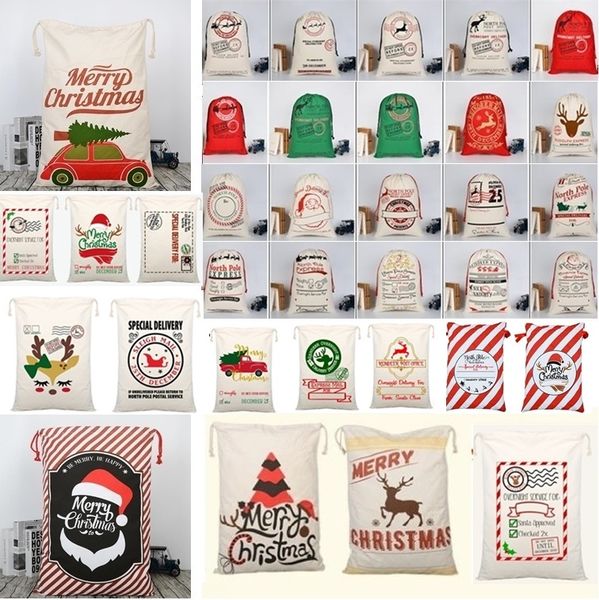 

new christmas bags large canvas monogrammable santa claus drawstring bag with reindeers monogramable christmas gifts sack bags