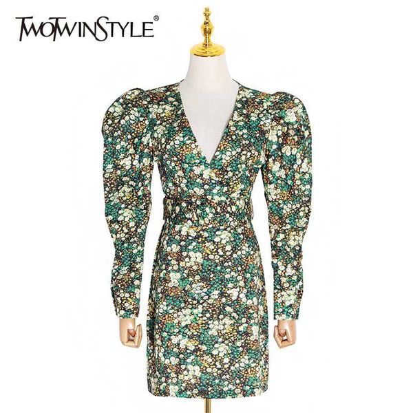 twotwinstyle casual print women dress v neck puff long sleeve high waist mini hit color dresses for female fashion clothing tide, Black;gray
twotwinstyle casual print women dress v neck puff long sleeve high waist mini hit color dresses for female fashion clothing tide, Black;gray