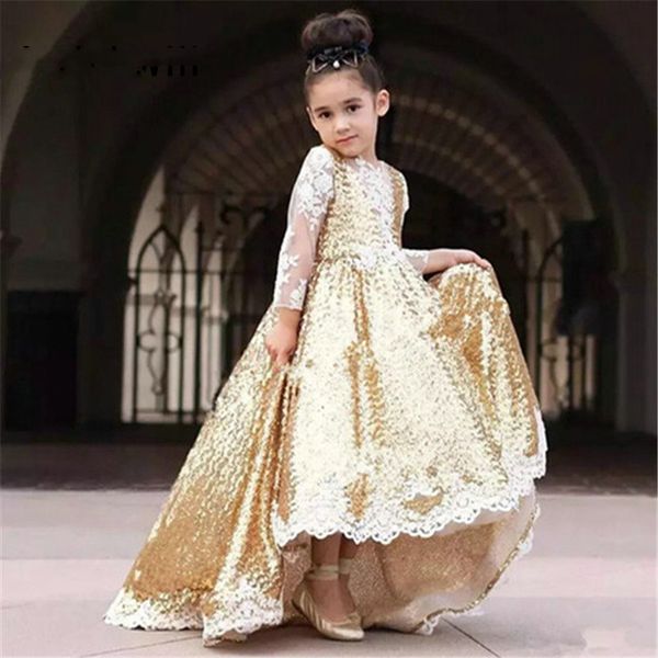 custom made sequin pageant party dress gold color appliques long sleeves flower girl dress kids wedding party dress, White;blue
custom made sequin pageant party dress gold color appliques long sleeves flower girl dress kids wedding party dress, White;blue
