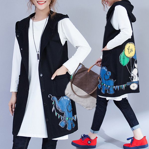 plus size 2017 autumn women fashion kawaii elephant print ladies female big long cotton outerwear cardigan tank jacket coat, Black;white
plus size 2017 autumn women fashion kawaii elephant print ladies female big long cotton outerwear cardigan tank jacket coat, Black;white