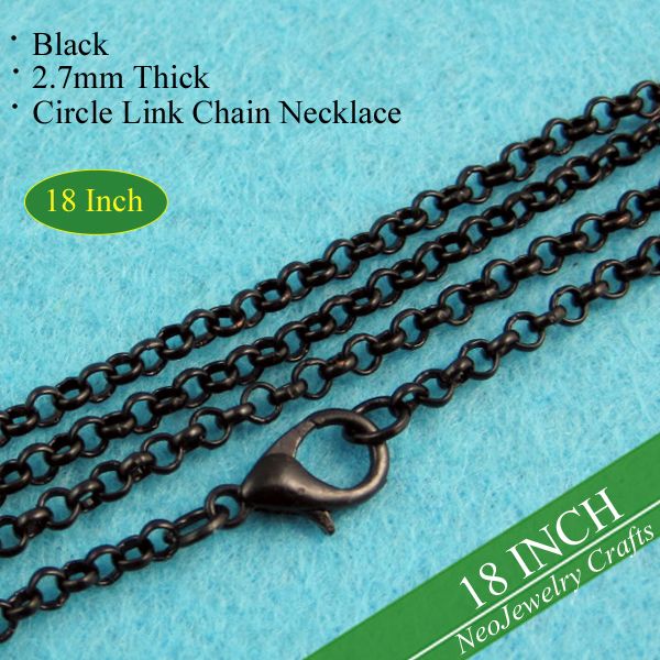 500 pcs - black 18 inch chain necklace, 45cm black necklace chains, 18'' chain necklace, 18'' loop, Silver
500 pcs - black 18 inch chain necklace, 45cm black necklace chains, 18'' chain necklace, 18'' loop, Silver