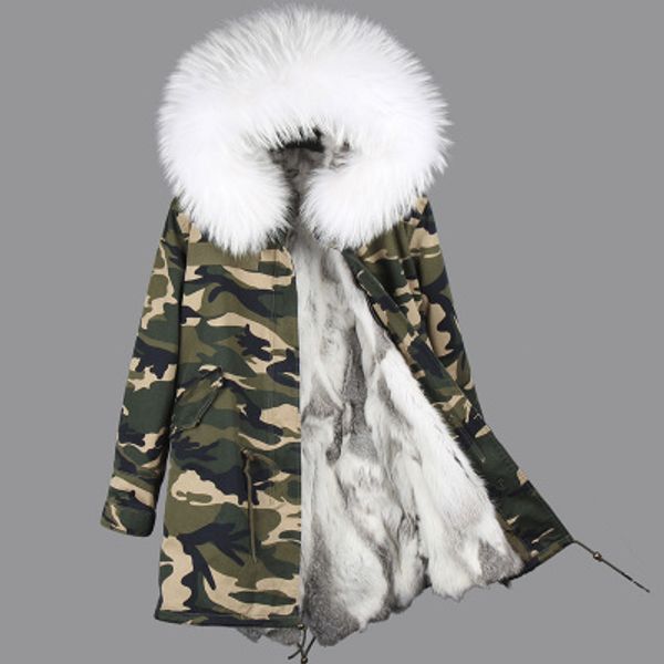 warm coats white fox fur trim maomaokong brand grey white rex rabbit fur lining women x-long camouflage shell jackets winter usa germany, Black
warm coats white fox fur trim maomaokong brand grey white rex rabbit fur lining women x-long camouflage shell jackets winter usa germany, Black