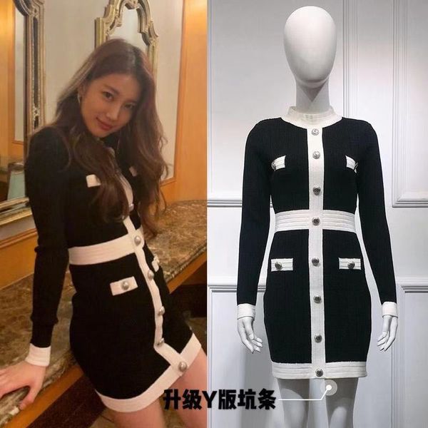 ins coulee nazha pei ji su same paragraph black dress womens autumn new knit panel british-style temperament was thin skirt new, White;black
ins coulee nazha pei ji su same paragraph black dress womens autumn new knit panel british-style temperament was thin skirt new, White;black