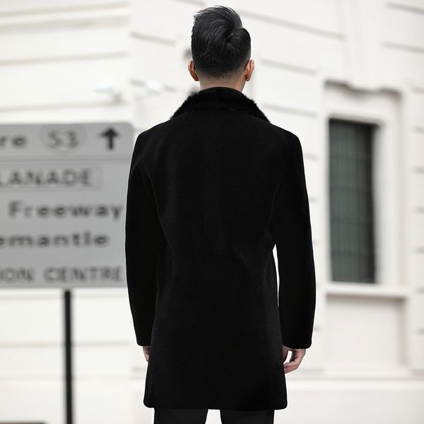 men's leather & faux luxury real wool overcoat men winter warm single breasted collar outerwear casual business brand coat oversize 4xl, Black
men's leather & faux luxury real wool overcoat men winter warm single breasted collar outerwear casual business brand coat oversize 4xl, Black