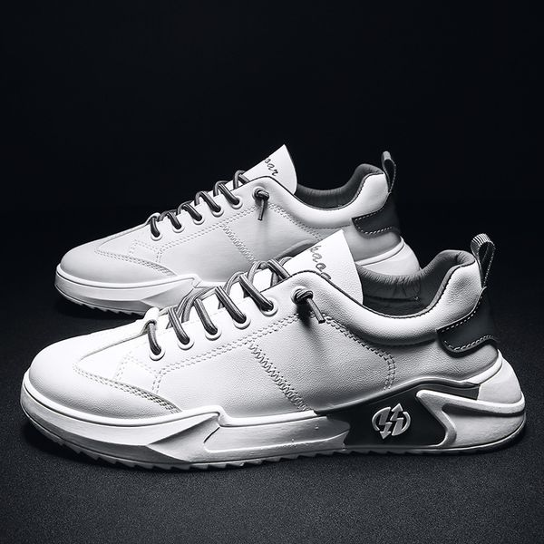 board shoes men 2020 spring new men's leather casual white shoes students sports fashion comfortable running shoes, Black
board shoes men 2020 spring new men's leather casual white shoes students sports fashion comfortable running shoes, Black