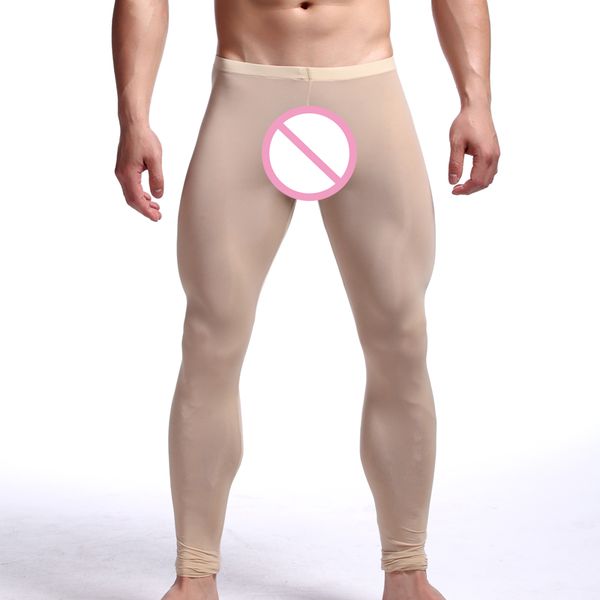 men's ultra-thin high elasticity leggings slim silk pants semitransparent home furnishing long johns u pouch bag sexy, Black
men's ultra-thin high elasticity leggings slim silk pants semitransparent home furnishing long johns u pouch bag sexy, Black