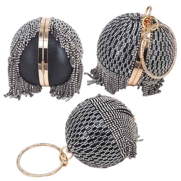 black dazzling women roundness crystal evening handbags diamond tassel clutch shoulder bag wedding purse cocktail prom
black dazzling women roundness crystal evening handbags diamond tassel clutch shoulder bag wedding purse cocktail prom