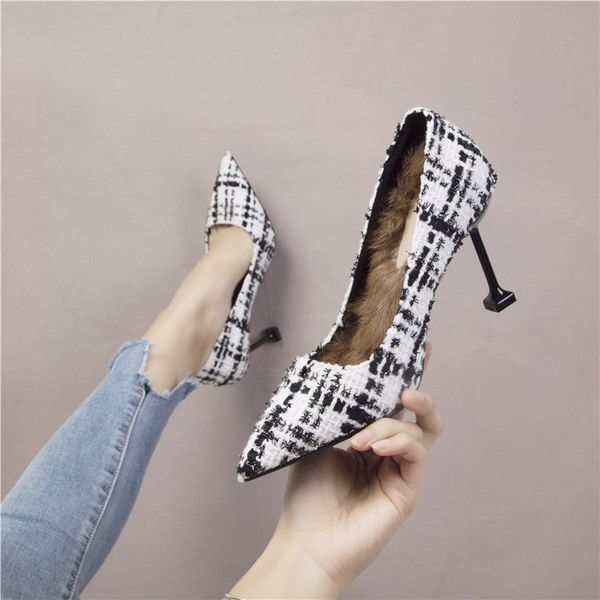 high heels pointed toe velvet shoes women slip om 2019 branded pumps sandals ladies lace-up women's small latest fashion fur, Black
high heels pointed toe velvet shoes women slip om 2019 branded pumps sandals ladies lace-up women's small latest fashion fur, Black