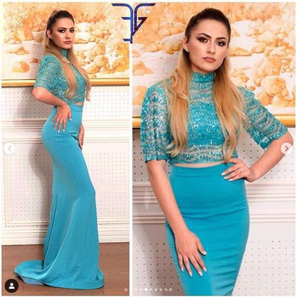 two piece plus size short sleeve blue lace mermaid prom dresses long 2019 robes de cocktail long arabic evening dresses party gowns, Black
two piece plus size short sleeve blue lace mermaid prom dresses long 2019 robes de cocktail long arabic evening dresses party gowns, Black