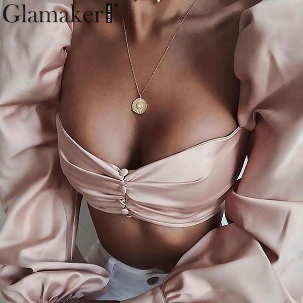 glamaker puff sleeve shir crop summer solid buttons square collar women fashion party club elegant ladies blouse, White
glamaker puff sleeve shir crop summer solid buttons square collar women fashion party club elegant ladies blouse, White