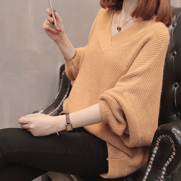 2019 pullover blusas de inverno feminina cotton half 9307-8822 real snew solid v-neck bat knitwear 52-1f, 5 rows, 4 shelves, Black
2019 pullover blusas de inverno feminina cotton half 9307-8822 real snew solid v-neck bat knitwear 52-1f, 5 rows, 4 shelves, Black