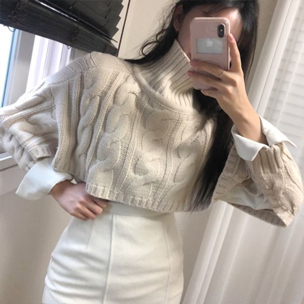 women autumn winter turtleneck sweater long sleeve jumper solid swetry damskie short style casual truien dames pullover, White;black
women autumn winter turtleneck sweater long sleeve jumper solid swetry damskie short style casual truien dames pullover, White;black