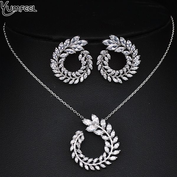 yumfeel zircons fashion women costume jewelry sparkly olive branch marquise cut cubic zirconia pendant necklace and earring sets, Silver
yumfeel zircons fashion women costume jewelry sparkly olive branch marquise cut cubic zirconia pendant necklace and earring sets, Silver