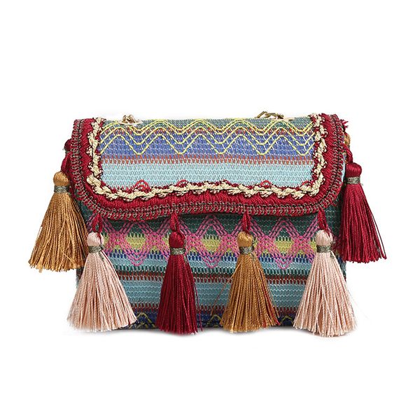 wild small tassel woven bag small fresh fashion shoulder messenger bag