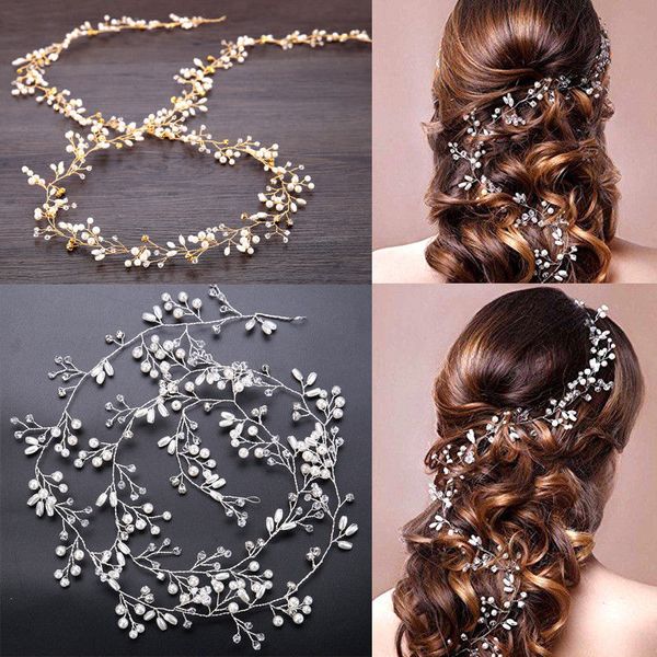 women girl bride wedding faux pearl hair band garland flower headband @m23, Golden;white
women girl bride wedding faux pearl hair band garland flower headband @m23, Golden;white