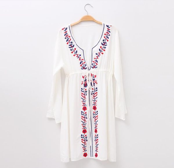 ethnic women stylish white cover-ups long sleeved casual beach holiday dress bikini coverups, White;black
ethnic women stylish white cover-ups long sleeved casual beach holiday dress bikini coverups, White;black