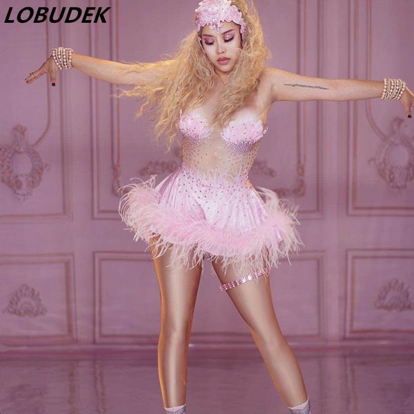 bar club party dress pink rhinestones feathers mini short dress women singer dance team performance one piece costume, Black;red
bar club party dress pink rhinestones feathers mini short dress women singer dance team performance one piece costume, Black;red