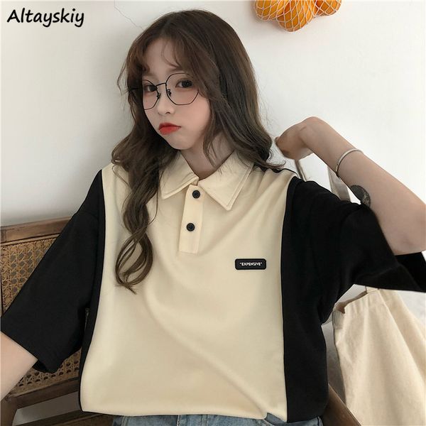 t-shirts womens summer embroidery patch design turn-down collar oversize loose preppy style students fashion leisure 2020 new, White
t-shirts womens summer embroidery patch design turn-down collar oversize loose preppy style students fashion leisure 2020 new, White