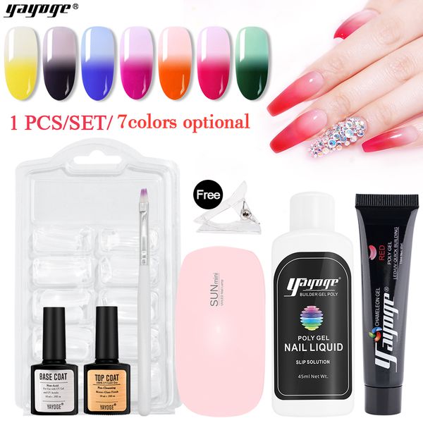 yayoge 7pcs/kit temperature change poly gel set led uv gel 7 color varnish nail polish art kit quick building for nail art
yayoge 7pcs/kit temperature change poly gel set led uv gel 7 color varnish nail polish art kit quick building for nail art