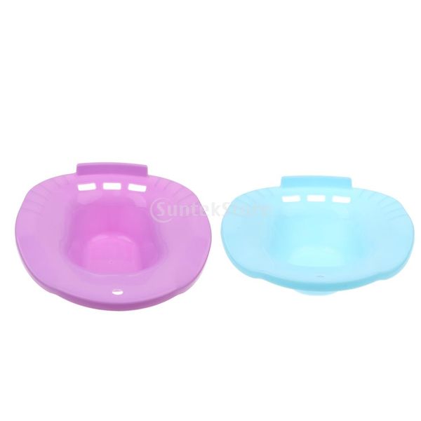 2 pieces plastic sitz bath tub soaking hip bath tub light purple & blue