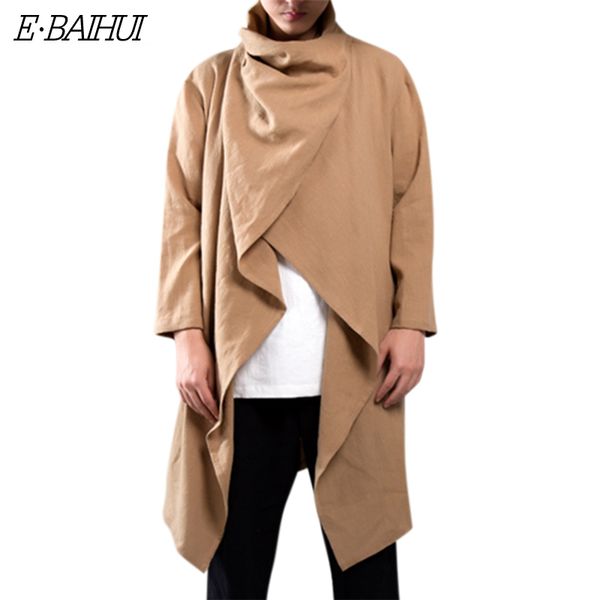 e-baihui men trench windbreaker cotton long sleeve scarf collar hip-hop jacket coats men cloak outerwear punk style streetwear, Tan;black
e-baihui men trench windbreaker cotton long sleeve scarf collar hip-hop jacket coats men cloak outerwear punk style streetwear, Tan;black