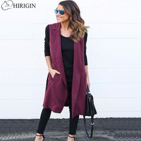 2019 elegant spring autumn women's vest slim long female vests winter sleeveless coat jacket long waistcoat cardigans, Black;white
2019 elegant spring autumn women's vest slim long female vests winter sleeveless coat jacket long waistcoat cardigans, Black;white