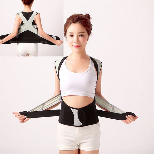 back support drop adjustable posture corrector shoulder lumbar brace corset belt for men, Black;blue
back support drop adjustable posture corrector shoulder lumbar brace corset belt for men, Black;blue