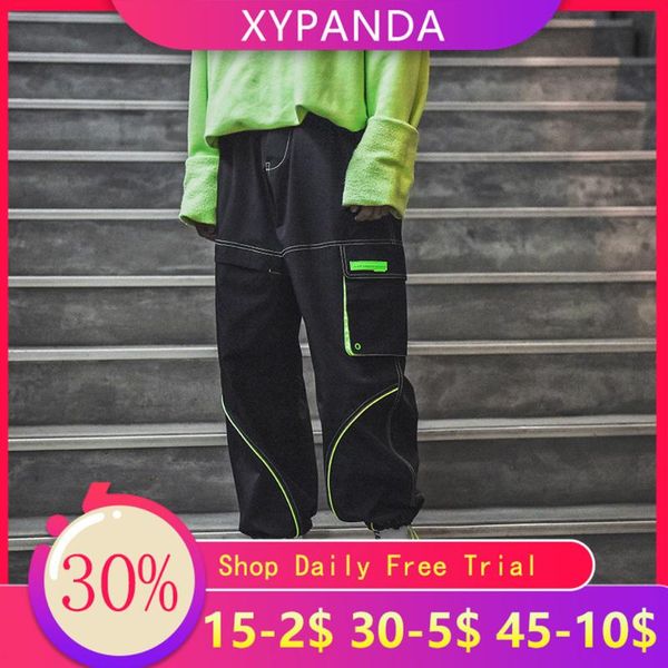 xypanda beamed casual trousers overalls men's tide brand trend loose cargo straight casual wild nine points pants, Black
xypanda beamed casual trousers overalls men's tide brand trend loose cargo straight casual wild nine points pants, Black