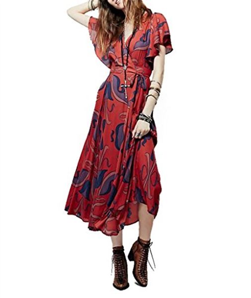 biyouth women's boho deep v neck floral print tie-waist empire wrap long maxi dress, Black;gray
biyouth women's boho deep v neck floral print tie-waist empire wrap long maxi dress, Black;gray