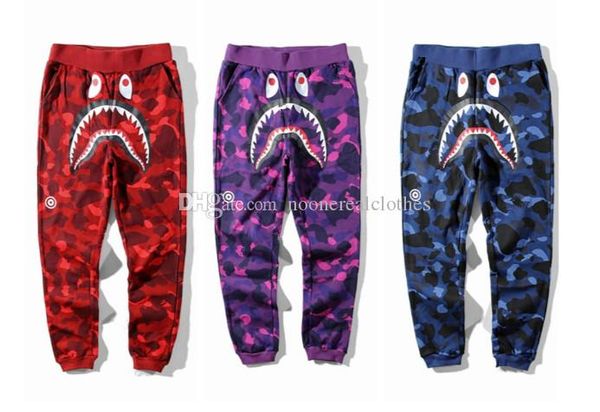 mens sportswear pants jogger tracksuit causel terry fabric crewneck bird ovo drake black hip hop stusay men shark mouth a p ehead trousers