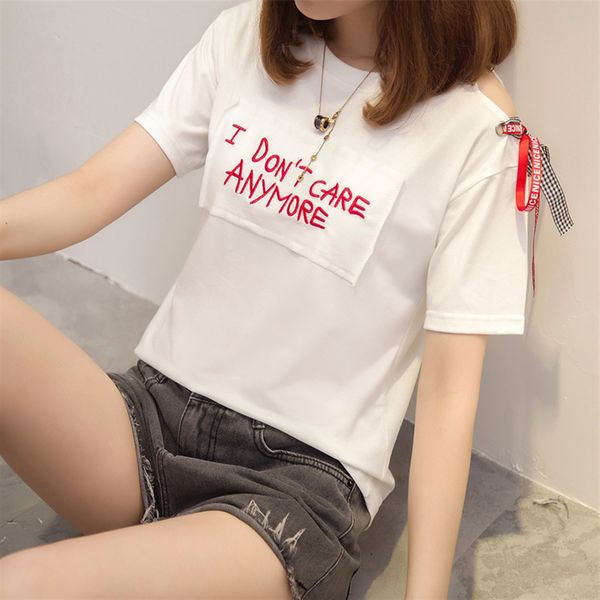 shipped) letter embroidered patch short-sleeved female summer (shipped) shoulder strap letter embroidered patch short-sleeved t-shirt shoul, White
shipped) letter embroidered patch short-sleeved female summer (shipped) shoulder strap letter embroidered patch short-sleeved t-shirt shoul, White