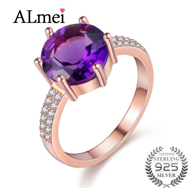 almei 2.5ct amethyst female purple ring rose gold color jewelry vintage wedding rings silver 925 birthtone with box 40% fj104, Golden;silver
almei 2.5ct amethyst female purple ring rose gold color jewelry vintage wedding rings silver 925 birthtone with box 40% fj104, Golden;silver